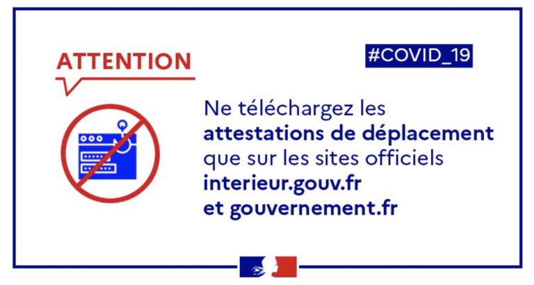 Attestation de déplacement