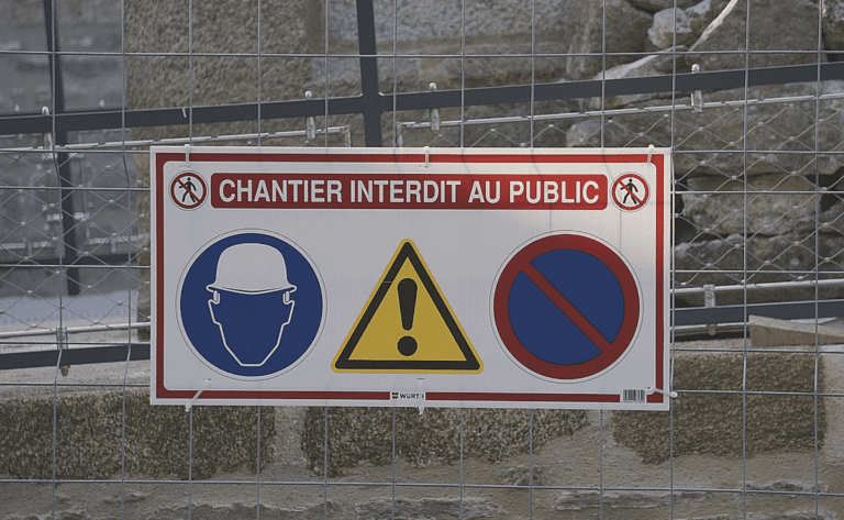 Le panneau de chantier