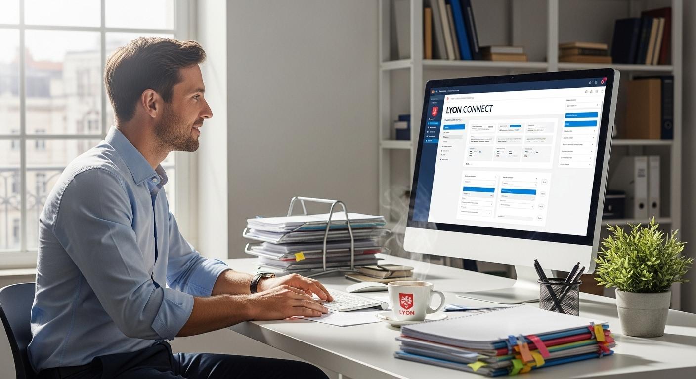 Un-agent-administratif-lyonnais-devant-son-ordinateur-consultant-une-plateforme-numerique-moderne-et-1760982844 Convergence Lyon : la plateforme qui transforme la vie des salariés académiques