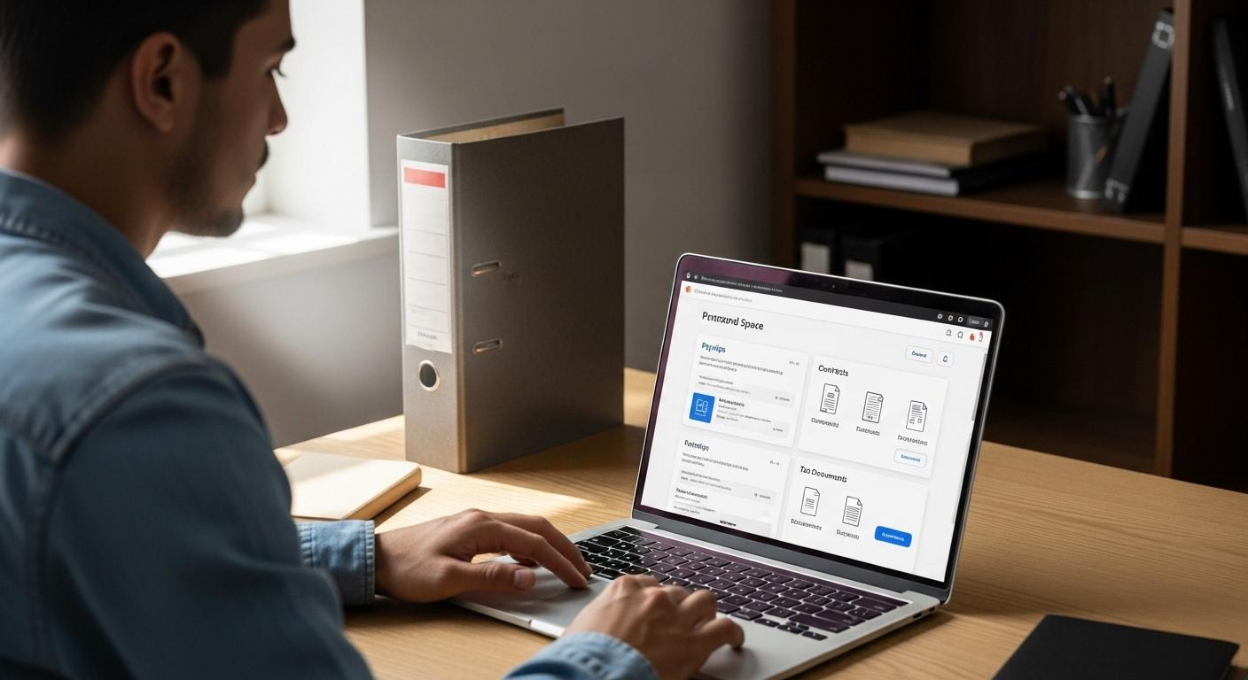Un-salarie-devant-un-ordinateur-portable-consultant-son-espace-personnel-sur-une-interface-web-clair-1760546705 Comment hr4you transforme la gestion RH et la vie des collaborateurs ?
