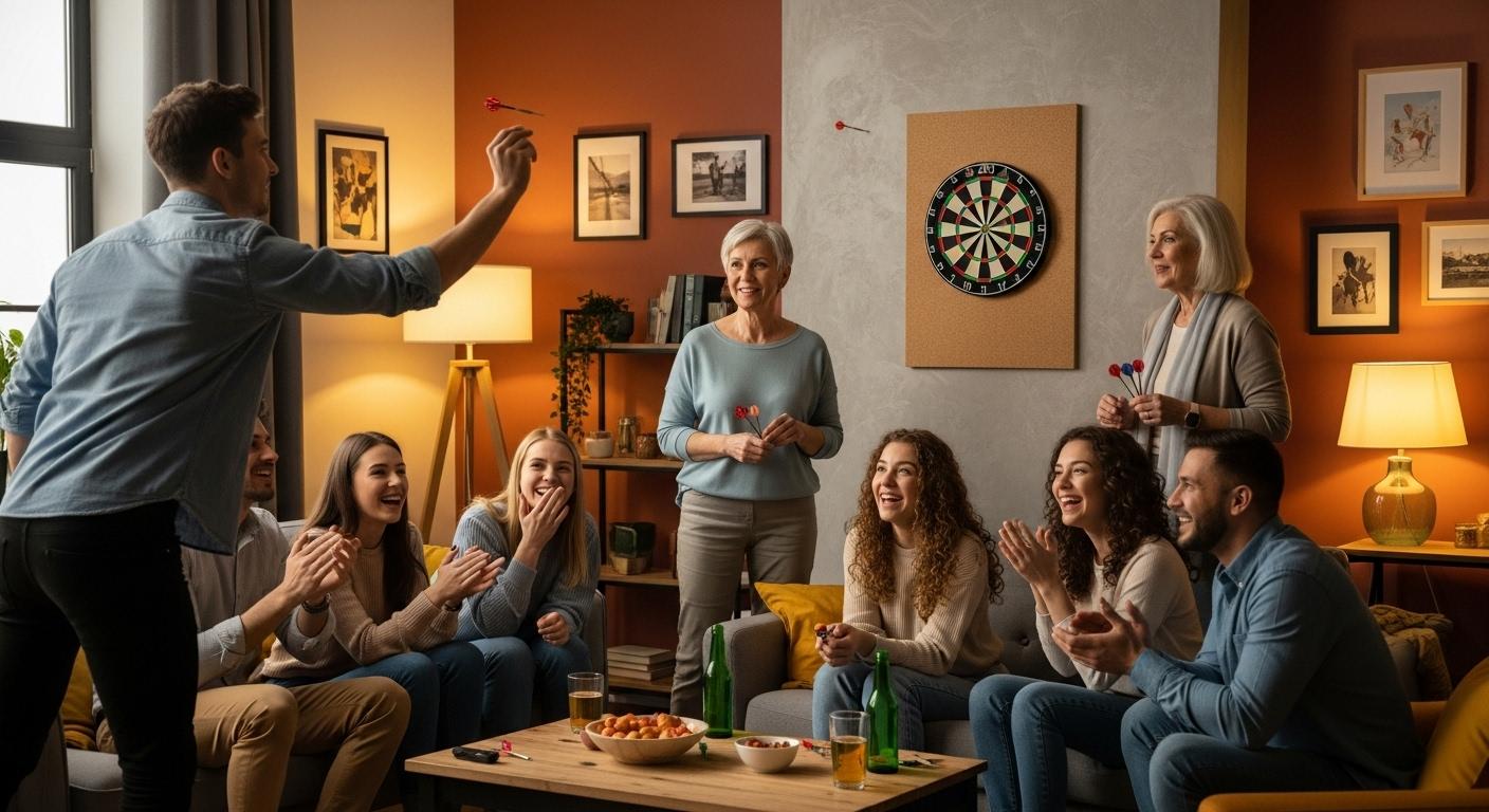 Un-groupe-damis-et-de-membres-de-la-famille-de-differentes-generations-reunis-dans-un-salon-chaleure-1768054145 Les fléchettes : un jeu convivial pour s'amuser entre amis et famille