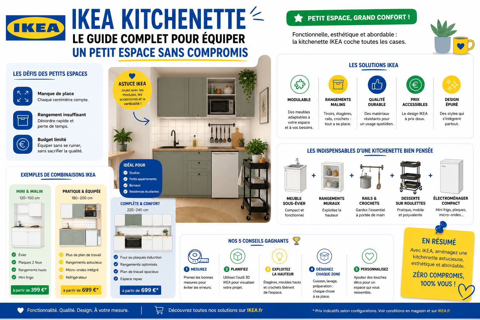 Infographie : Ikea kitchenette : le guide complet pour équiper un petit espace sans compromis