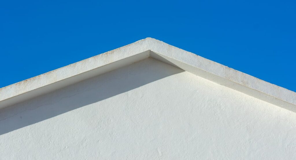 Homme utilisant une perche télescopique pour nettoyer une toiture en tuiles