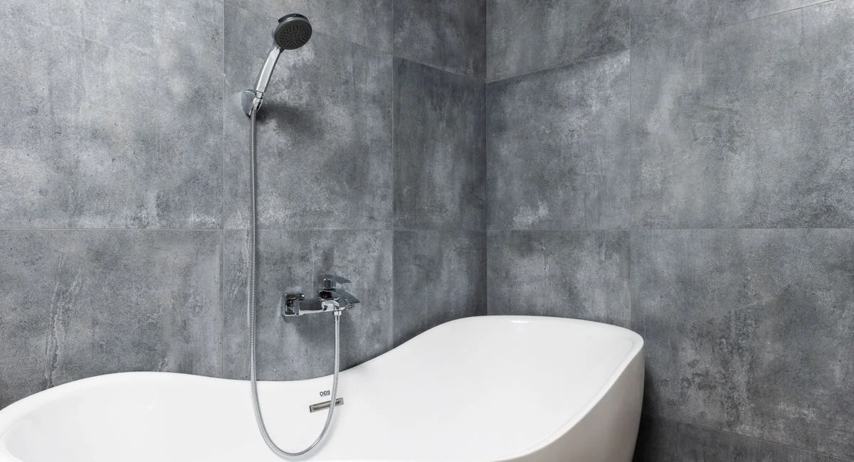 Illustration, plaque de carrelage salle de bain